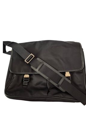 PRADA Messenger Nero Tessuto Saffi Leather & Nylon Bag